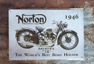 1946 Norton Motorcycle Tin Sign