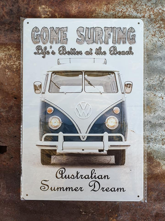 VW Gone Surfing Tin Sign