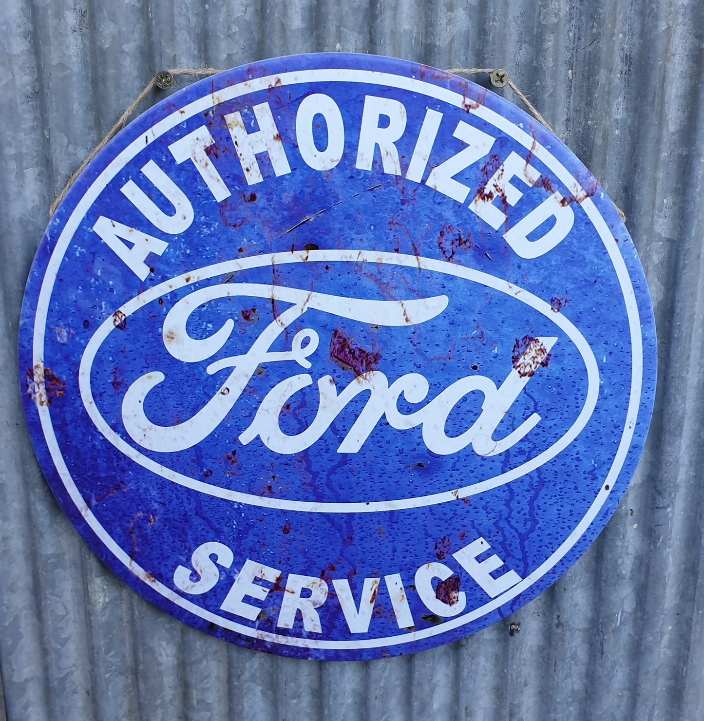 Ford Service Round Tin Sign