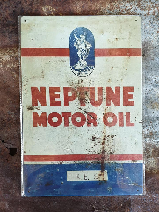 Neptune Motor Oil Tin Sign