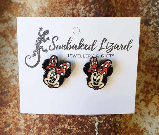 Medium Minnie Mouse Face Studs