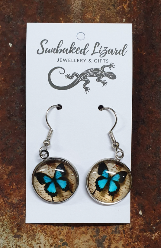 Blue Ulysses Butterfly Earrings