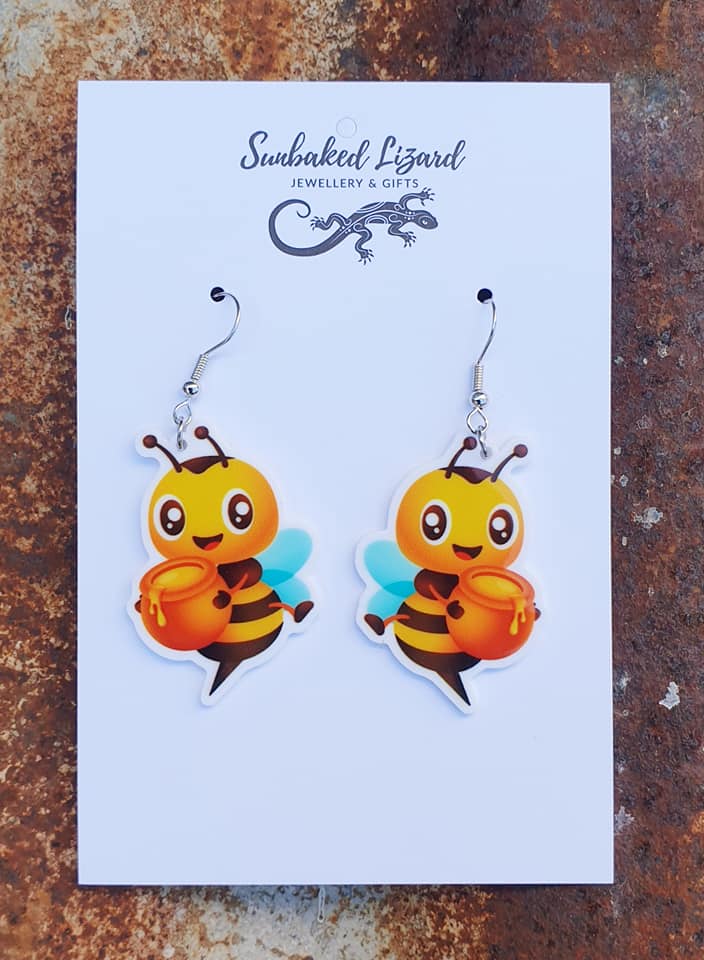 Honey Loving Bee Drop Earrings