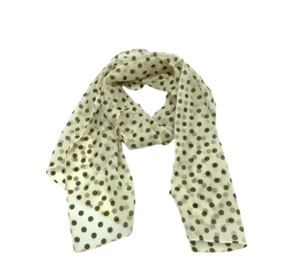 Beige Polkadots Hat Scarf