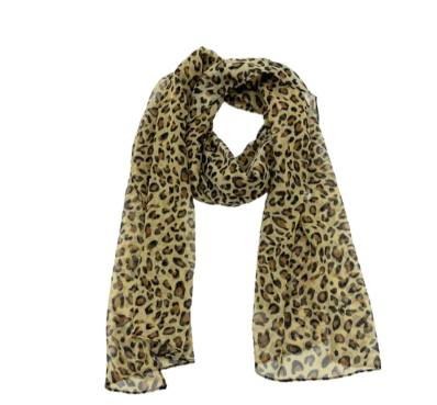 Brown Leopard Hat Scarf