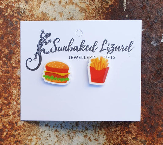 Burger and Fries Studs