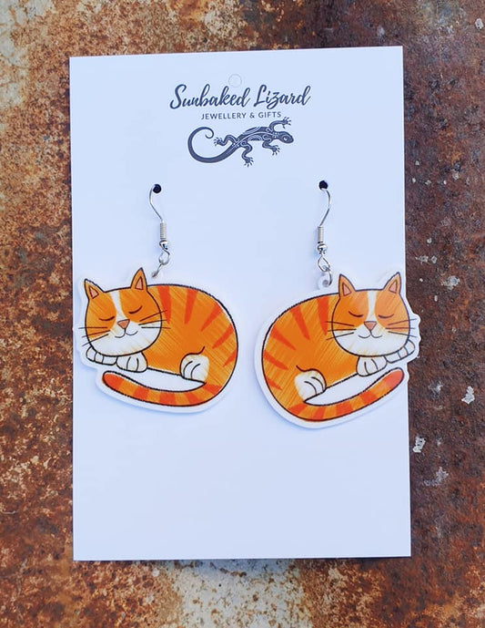 Ginger Cat Drop Earrings