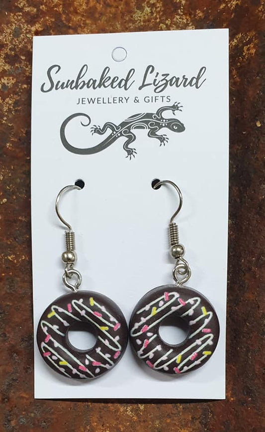 Glazed Doughnut Drop Earrings