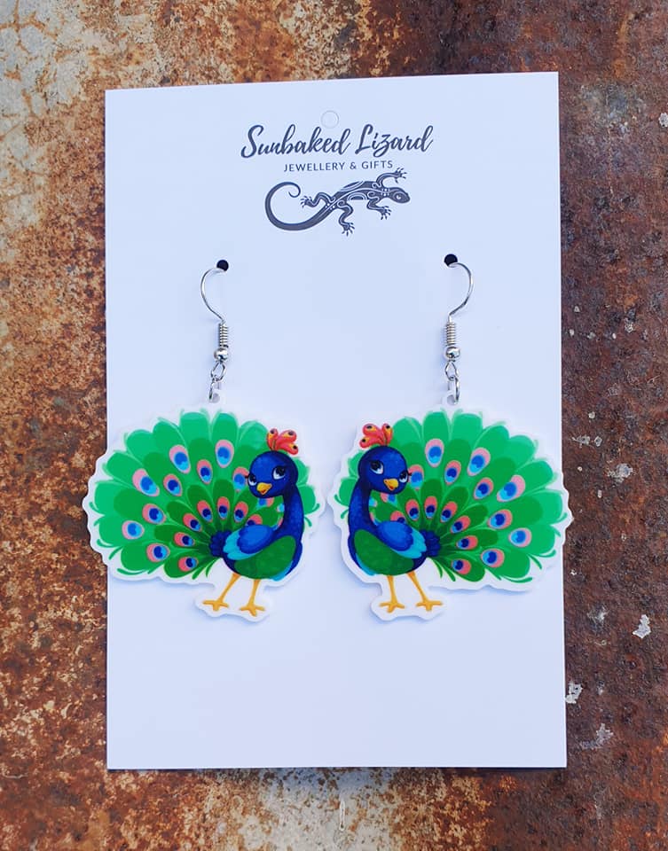 Peacock Drop Earrings