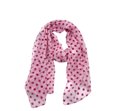 Pink Polkadots Hat Scarf