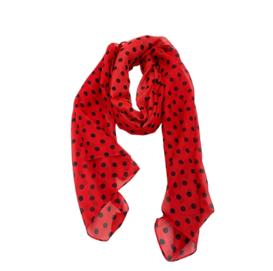 Red Polkadots Hat Scarf